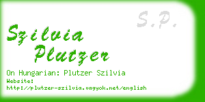 szilvia plutzer business card